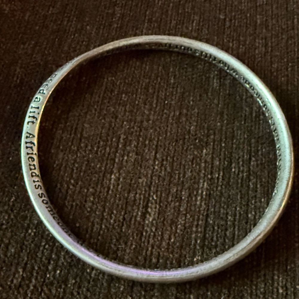 Silver Inspirational Bangle Bracelet